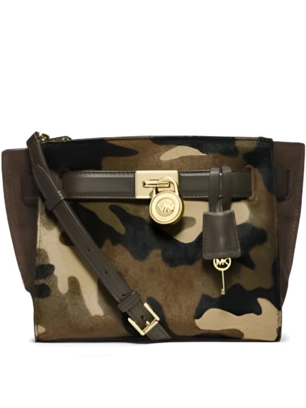 Michael Kors Traveler Camo calf hair,suede,leather Hamilton Crossbody w/dust bag
